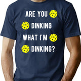 Are You Dinking What I'M Dinking Pickleball Minimalist Graphic T-Shirt - Unisex Streetwear Tee - Navy