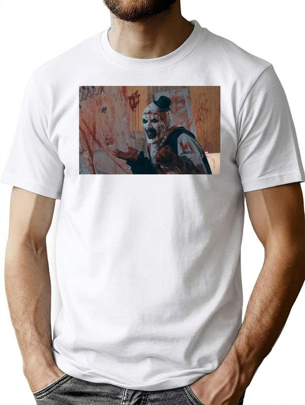 Art The Clown Making A Mess - Terrifier Premium Heavyweight Cotton T-Shirt - White
