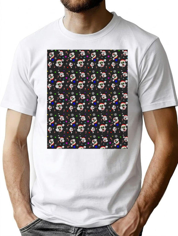 Art The Clown Terrifier 3 Christmas Pattern Premium Heavyweight Cotton T-Shirt - White