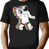 Astronaut Funk Retro Funny Minimalist Graphic T-Shirt - Unisex Streetwear Tee - Black