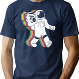 Astronaut Funk Retro Funny Minimalist Graphic T-Shirt - Unisex Streetwear Tee - Navy