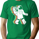 Astronaut Funk Retro Funny Minimalist Graphic T-Shirt - Unisex Streetwear Tee - Green
