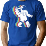 Astronaut Funk Retro Funny Minimalist Graphic T-Shirt - Unisex Streetwear Tee - Blue