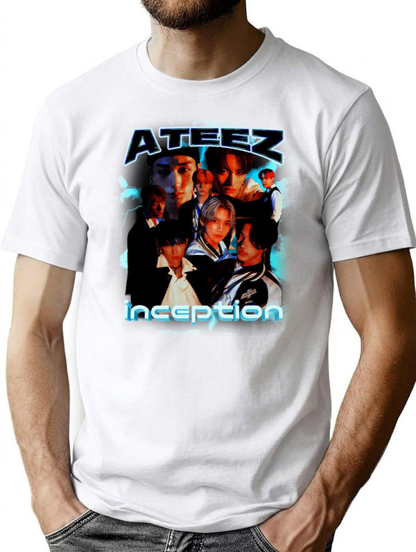 Ateez - Inception - 90S Vintage Bootleg Graphic T-Shirt - White