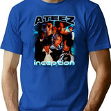 Ateez - Inception - 90S Vintage Bootleg Graphic T-Shirt - Blue
