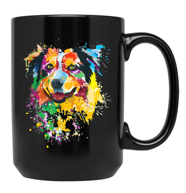 Australian Shepherd Gift For Aussie Mom Australian Shepherd Black Coffee Mug, Gift Coffee Mug - Black