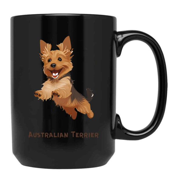 Australian Terrier Black Coffee Mug, Gift Coffee Mug - Black