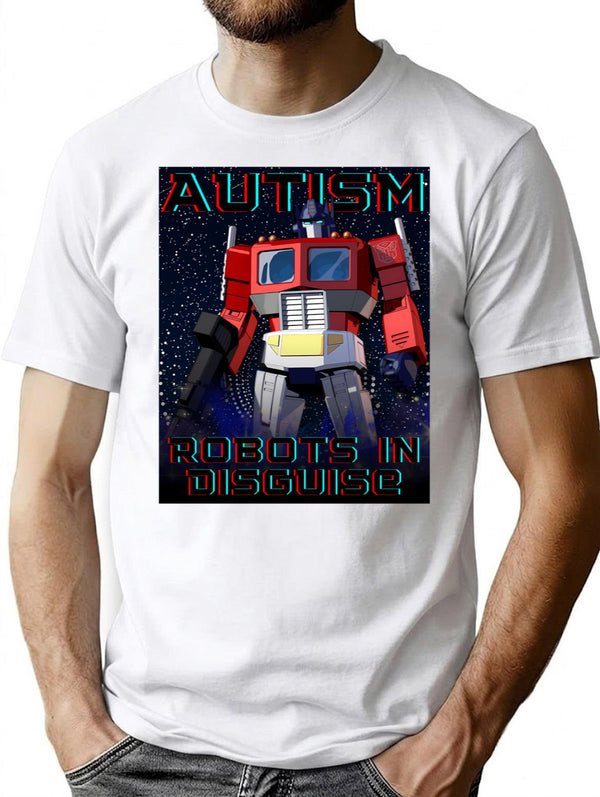 Autism Prime Bootleg Graphic T-Shirt - White