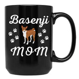 Basenji Mom Sketch Black Coffee Mug, Gift Coffee Mug - Black