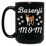 Basenji Mom Sketch Black Coffee Mug, Gift Coffee Mug