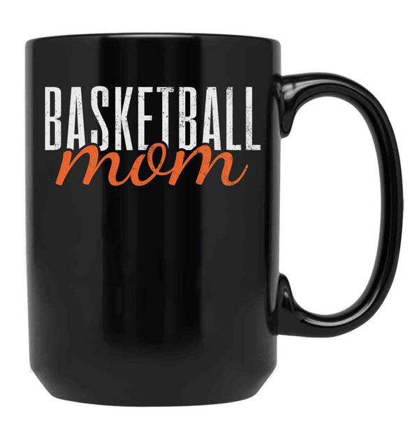 Basketball Mom Mama Black Coffee Mug, Gift Coffee Mug - Black