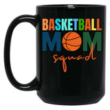 Basketball Mom Squad Black Coffee Mug, Gift Coffee Mug