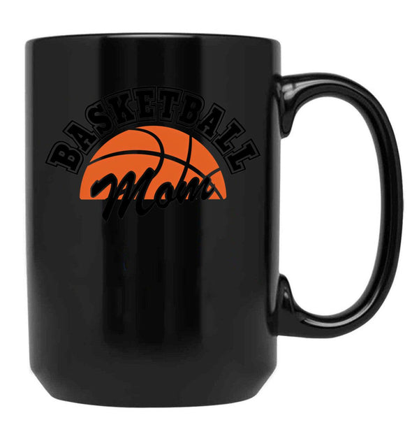 Basketball Mom Black Coffee Mug, Gift Coffee Mug - Black