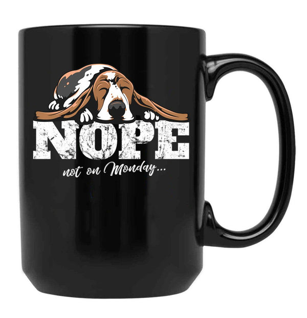 Basset Hound Gift Idea Black Coffee Mug, Gift Coffee Mug - Black