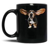 Basset Hound Black Coffee Mug, Gift Coffee Mug