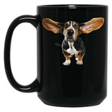 Basset Hound Black Coffee Mug, Gift Coffee Mug