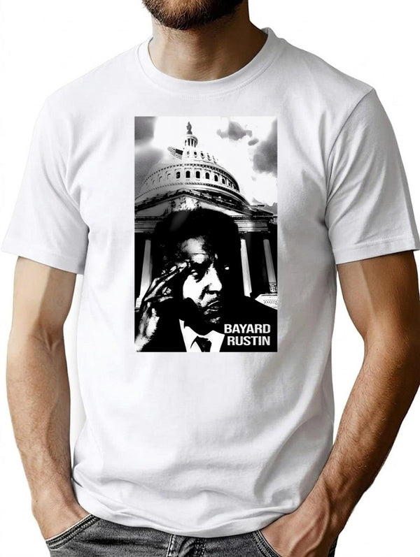 Bayard Rustin Bootleg Style Bootleg Graphic T-Shirt - White