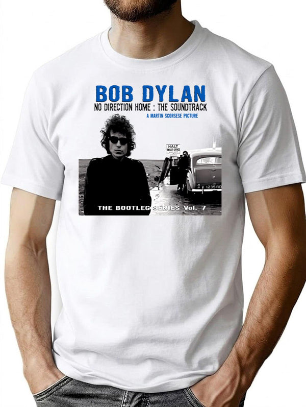 Bb Dln No Direction Home Bootleg Volume 7 Exclusive Radio Sampler Album Cover Bootleg Graphic T-Shirt - White