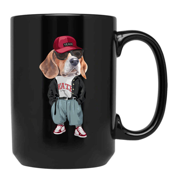 Beagle - Hip Hop Style Black Coffee Mug, Gift Coffee Mug - Black