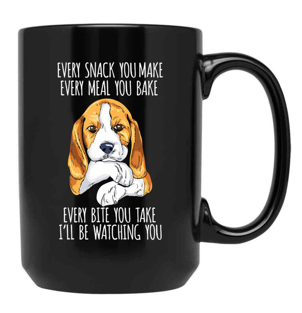 Beagle Mom Beagle Dad Funny Dog Black Coffee Mug, Gift Coffee Mug - Black