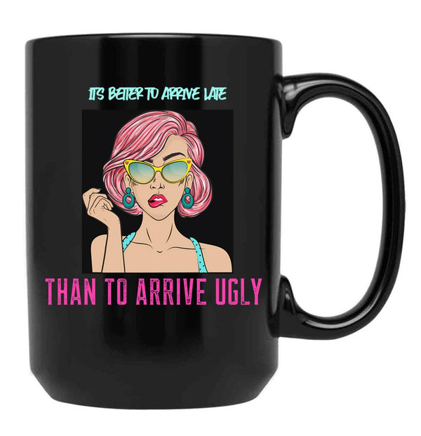 Beautiful Girl T-Shirt Funny T-Shirt Gift For Sister Gift For Girlfriend Makeup Black Coffee Mug, Gift Coffee Mug - Black