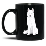 Beautiful White Siberian Husky - Sweet White Snow Dog Black Coffee Mug, Gift Coffee Mug
