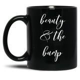 Beauty And The Bump Black Coffee Mug, Gift Coffee Mug