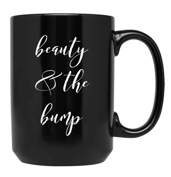 Beauty And The Bump Black Coffee Mug, Gift Coffee Mug - Black