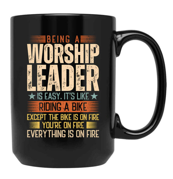Being A Worship Leader Is Easy Black Coffee Mug, Gift Coffee Mug - Black