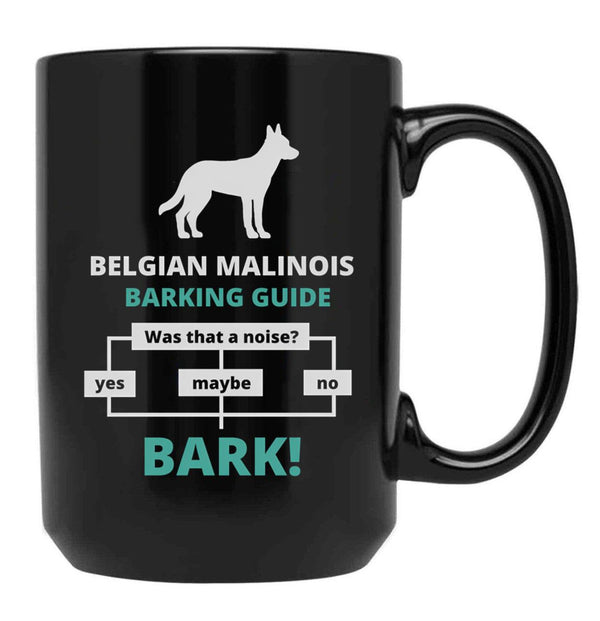 Belgian Malinois Barking Guide Black Coffee Mug, Gift Coffee Mug - Black