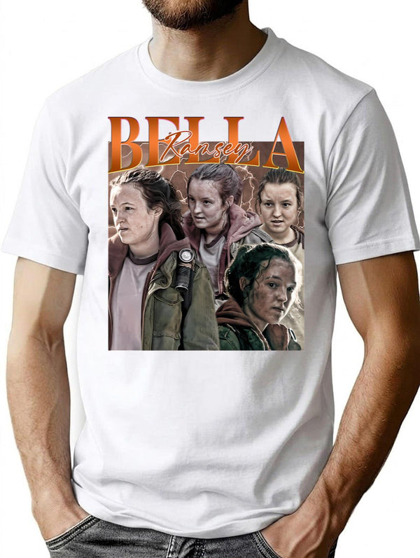 Bella Ramsey Homage Vintage Bootleg Bootleg Graphic T-Shirt - White
