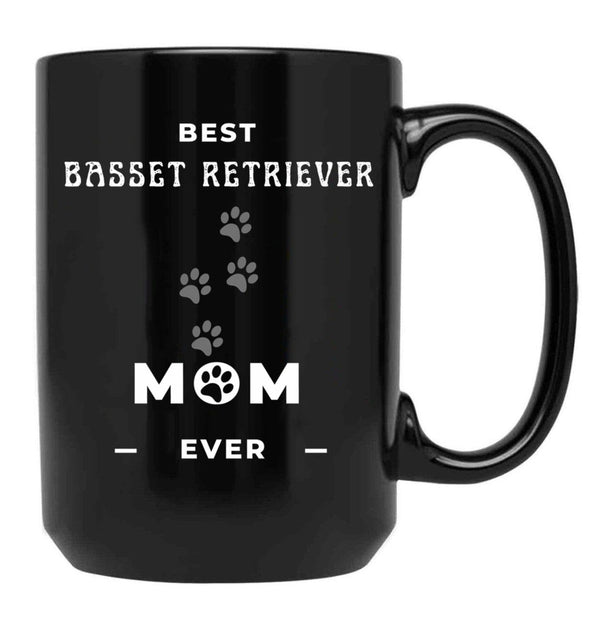 Best Basset Retriever Mom Ever Black Coffee Mug, Gift Coffee Mug - Black