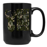 Best Buckin' Dad Ever - Camo Style Black Coffee Mug, Gift Coffee Mug - Black
