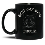 Best Cat Mom Ever Women'S Design For Cat Lover And Funny Mothers Day Black Coffee Mug, Gift Coffee Mug