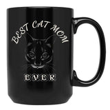 Best Cat Mom Ever Women'S Design For Cat Lover And Funny Mothers Day Black Coffee Mug, Gift Coffee Mug - Black
