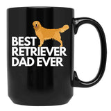 Best Golden Retriever Dad Ever Quote Funny Retriever Dad Saying Black Coffee Mug, Gift Coffee Mug - Black