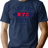 Best Of Led Zep N.Y.C Minimalist Graphic T-Shirt - Unisex Streetwear Tee - Navy