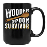 Best Wooden Spoon Survivor Ever Black Coffee Mug, Gift Coffee Mug - Black