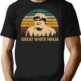 Beverly Hills Design Ninja Film - Great White Ninja Minimalist Graphic T-Shirt - Unisex Streetwear Tee - Black