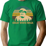 Beverly Hills Design Ninja Film - Great White Ninja Minimalist Graphic T-Shirt - Unisex Streetwear Tee - Green