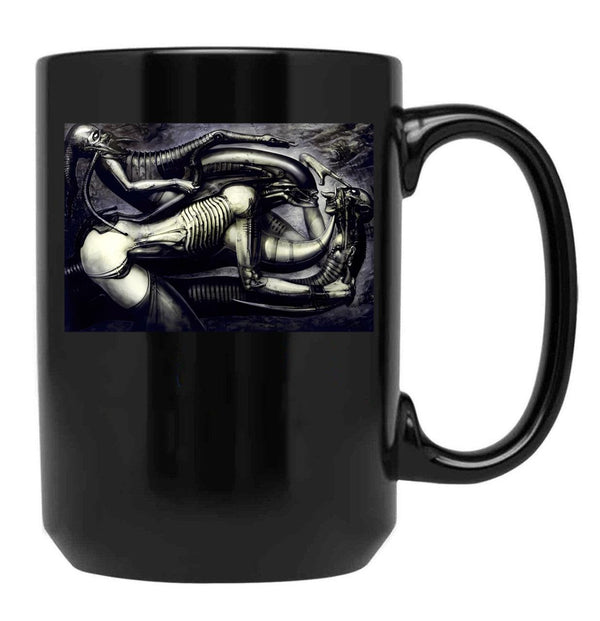 Biomechanical Tattoos Black Coffee Mug, Gift Coffee Mug - Black