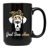 Birthday And Mother'S Day Gift-Great Dane Mom Black Coffee Mug, Gift Coffee Mug - Black