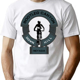 Bootleg Canyon Mtb Track Nevada Mountain Bike Trail Ride Hard Dirt Dust Mud Mountain Bike Dirt Therapy Bootleg Graphic T-Shirt - White