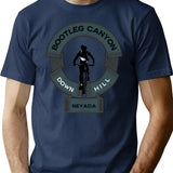 Bootleg Canyon Mtb Track Nevada Mountain Bike Trail Ride Hard Dirt Dust Mud Mountain Bike Dirt Therapy Bootleg Graphic T-Shirt - Navy