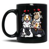 Border Collie Dog Black Coffee Mug, Gift Coffee Mug
