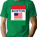 Boston Flag Bootleg Graphic T-Shirt - Green