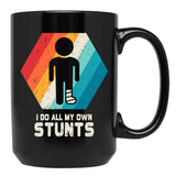 Broken Leg Shirt Ankle Knee Foot Injury Get Well Soon Gift Black Coffee Mug, Gift Coffee Mug - Black