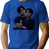 Bts Jungkook Kpop 7Fates Chakho Zeha Bootleg Graphic T-Shirt - Blue