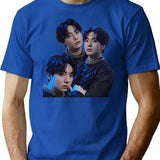 Bts Kpop Jungkook 7Fates Chakho Zeha Bootleg Graphic T-Shirt - Blue