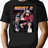 Bts Suga Yoongi Agust D Bootleg Rapper Bootleg Graphic T-Shirt - Black